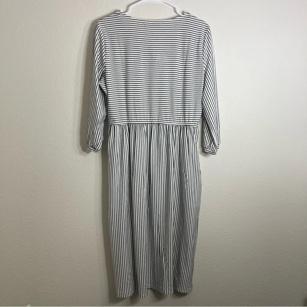 NWT Merokeety Striped Prairie Dress - Black/White - Large - Picture 6 of 10